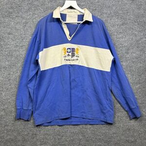 World Cup Rugby Shirt Mens XL Blue Good Vintage Long Sleeve Embroidered Crest